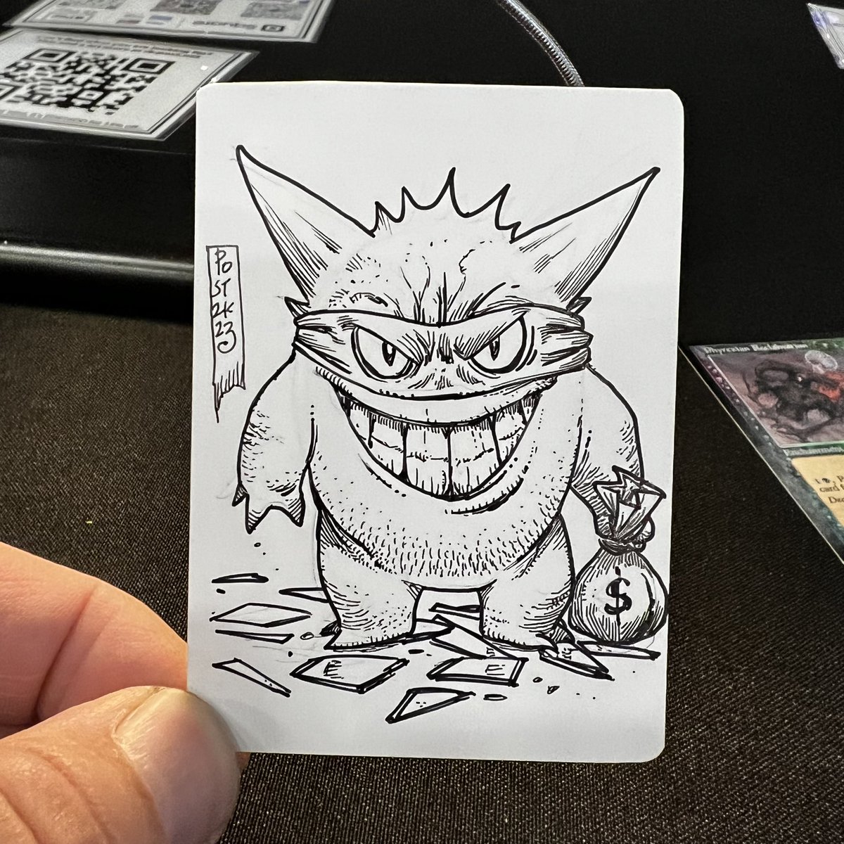 #smashandgrab #gengar has the answers! I made 30 #boosterpacks for #mtgsummit (thanks for the suggestions!) and 4 have #originalart in them. One has a #mtgkarn #artistproof foil with a drawing and note for the winner! #mtg #magicthegathering