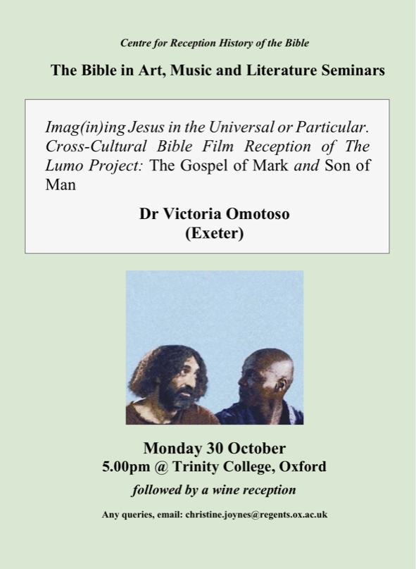 Very excited to be welcoming Dr Victoria Omotoso to our next BAML seminar (Mon 30 Oct) to discuss her forthcoming book @AnthonyGReddie @UniofExeter @UoE_TheoRel @UniofOxford @OU_TheoReligion
