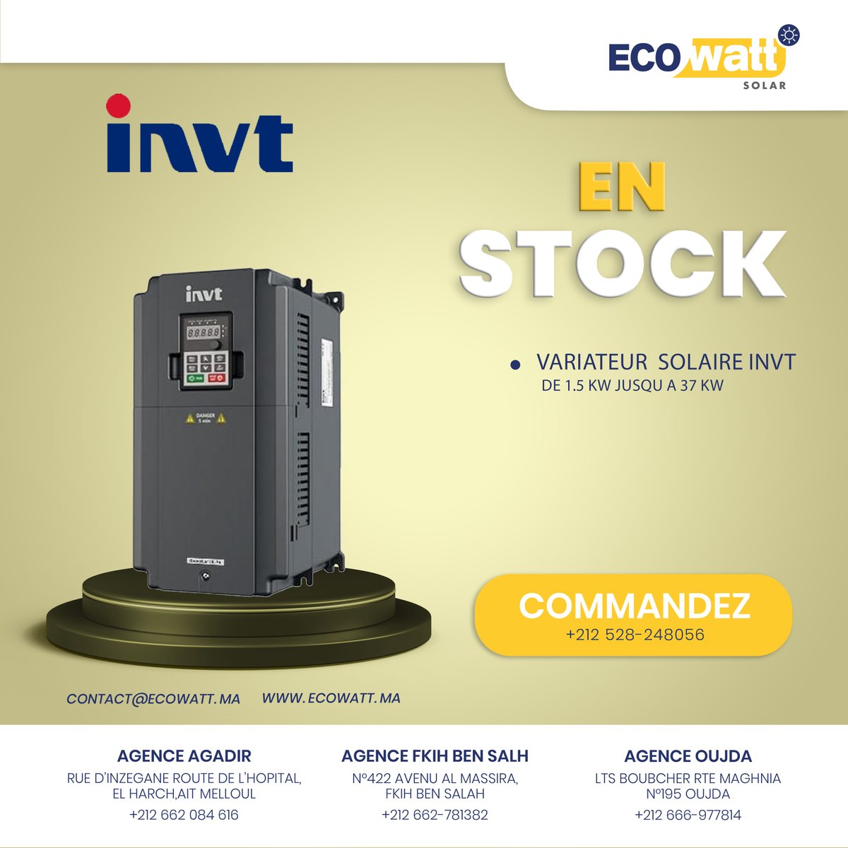 ecowattmaroc's tweet photo. Commandez
🌞 AGADIR - Ait MELLOUL : +212 662-781382
🌍 FKIH BENSALEH : +212 666-955890
🏙 OUJDA : +212 666-977814
🌿 MEKNES : +212 662-770985 https://t.co/PoLunjEHqS