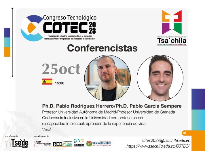 RTsede's tweet photo. 📢El Congreso Internacional Tecnológico COTEC-2023 , cuenta con profesionales de alto renombre quienes presentan a la comunidad académica de 🇪🇨 y el 🌐sus investigaciones en el contexto de los avances de la sociedad 5.0. https://t.co/gjdLXTF9RH