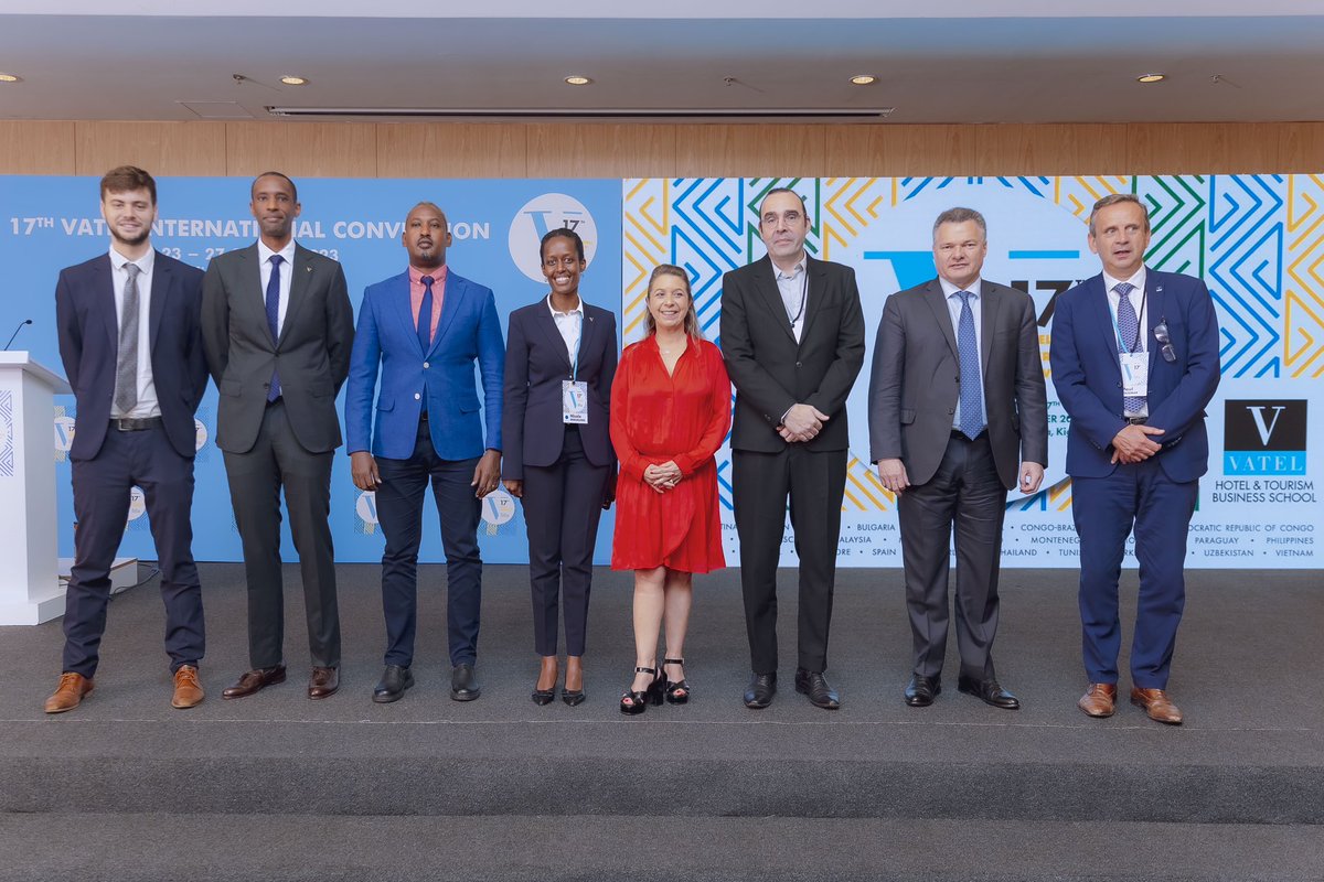 VatelRw's tweet photo. “For the next two days, the 17th Vatel International Convention will focus on the theme of “Education: Digital Technologies and AI in an era of Sustainable and Responsible Tourism.” Read more about Vatel’s 17 International Convention here: https://t.co/1E03RzcPwP https://t.co/3omOK7kJ6k