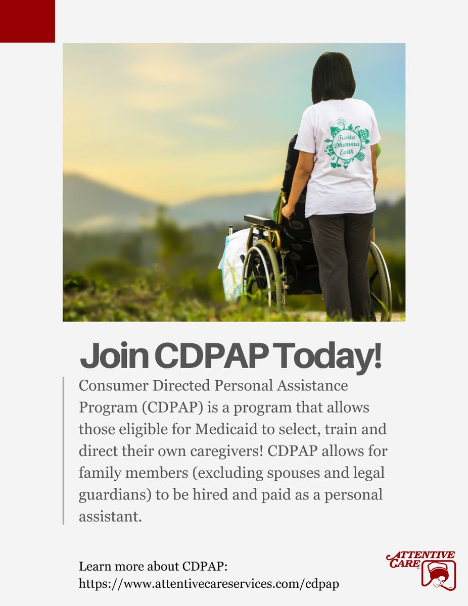 AttentiveCareNY's tweet image. Interested in learning more about CDPAP and other services we offer? Visit our website or contact one of our trusted professionals today.

#CDPAP