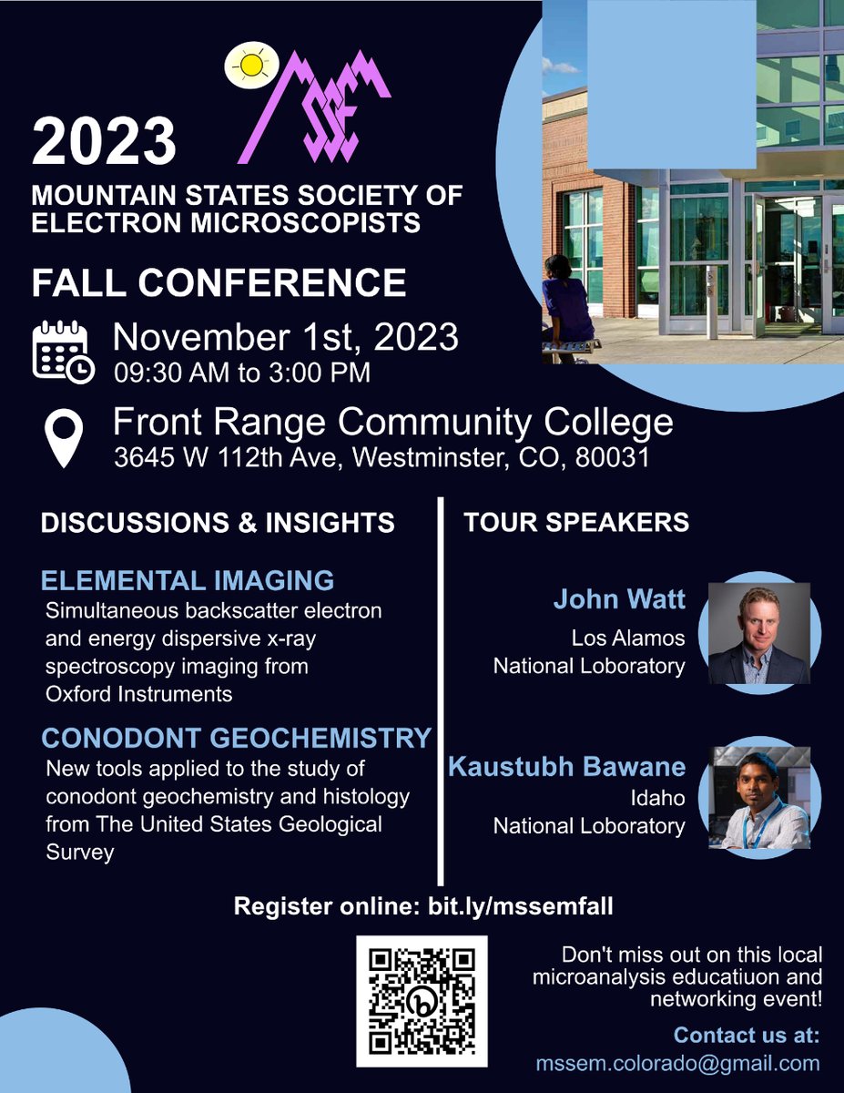 MSAStudent's tweet photo. #MSSEM is hosting a Fall event this month in Westminister Colorado!

Wednesday, 1 November 2023 | The Hormel Institute, Austin, MN
Come and join us at the Mountain States' Fall meeting: https://t.co/n0OZP2V0Yr

#microscopy #mountainstates #fallmeeting #msastudent https://t.co/5OgroM5tTH