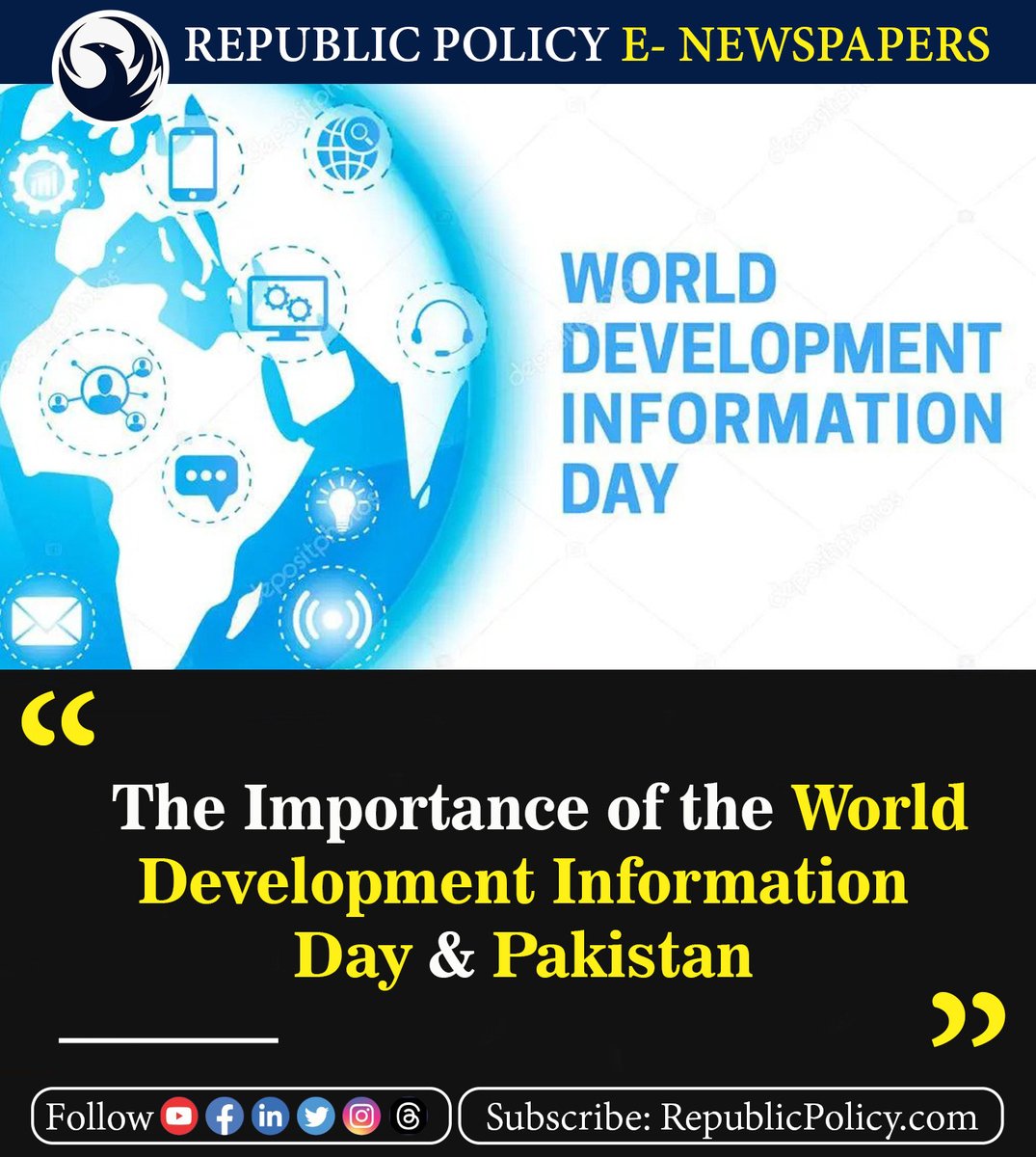 World Development Information Day is a day that was established by the United Nations in 1972 to raise awareness.

Read more: republicpolicy.com/the-importance…

#WorldDevelopmentInformationDay #GlobalAwareness #DevelopmentGoals #AwarenessDay #News