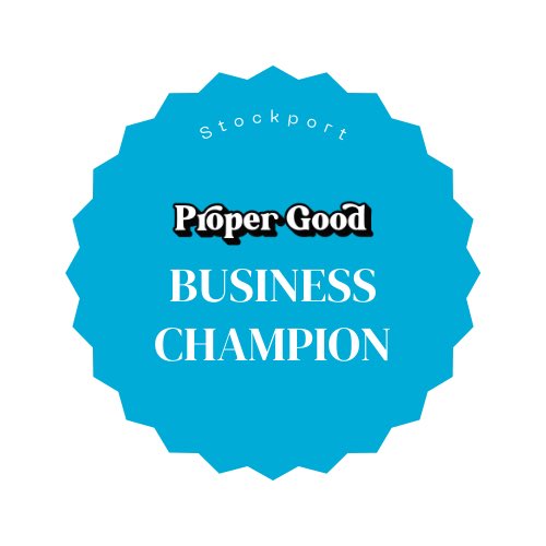 Thank you to our very first #ProperGood business champions in #Stockport.
#SocialValue doesn’t have to be boring, ✔️📦 & time consuming. Come to our conference, 16th Nov & find another way of doing business that positively impacts those on your doorstep💫

eventbrite.co.uk/e/stockports-p…