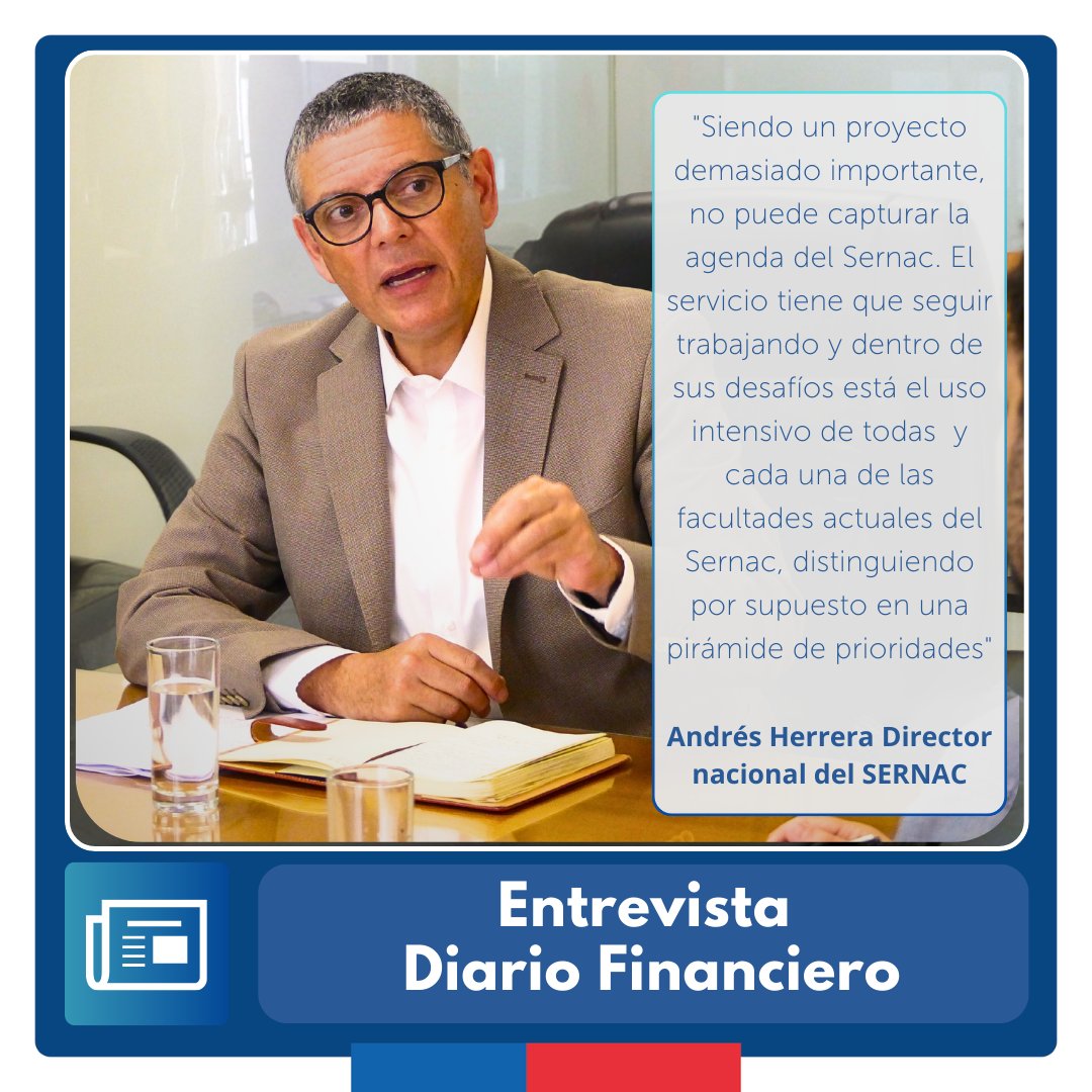 SERNAC's tweet photo. 🗞️ Hemos sido entrevistados por el @DFinanciero  , donde nuestro director nacional, Andrés Herrera, se refiere a variados temas vinculados a la institución SERNAC. 

#SernacInforma #DiarioFinanciero #SERNAC #SernacTeProtege https://t.co/WFb6Adj986
