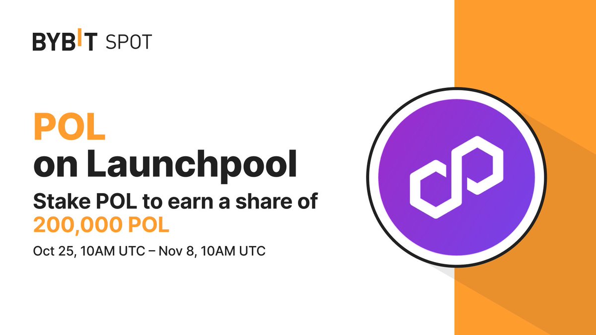📣 #Bybit Launchpool is Now Live! Simply stake $POL to earn your share from  the 200,000 $POL prize pool. 👉🏻 Learn more here: https://t.co/kLlbeishWw  #BybitListing #BybitSpot