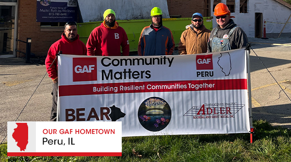 Last year we announced the building of a new plant in Peru, IL. Welcoming the community as a #GAFHometown, we donated the roofing material needed for a new roof for Maitri Path to Wellness, a center focusing on rehabilitation. #GAFCommunityMatters #WeProtectWhatWhatMattersMost