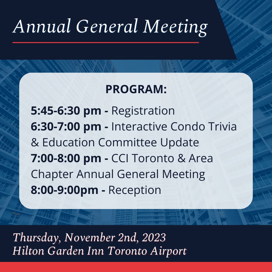This year's Annual General Meeting is coming up on November 2nd, 2023 and do we ever have an exciting night planned! Register for the whole evening or just a portion of the events, here: ow.ly/tQXB50Q0pcp