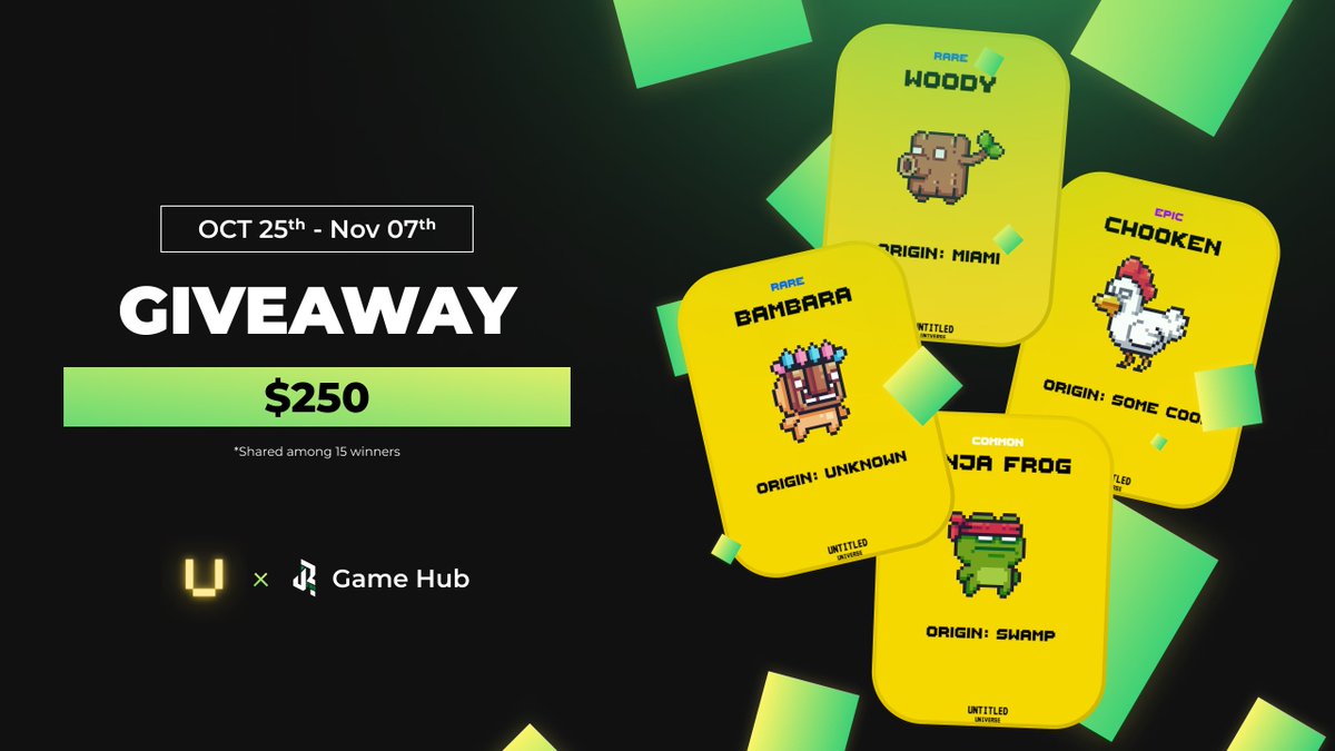 👋 Attention Gamers! @32bit_Untitled has made its debut on Game Hub, and we're marking the occasion with a fantastic #Giveaway 🎉

👉 Participate to win the reward now: airlyft.one/jr-studio/unti…

Don't miss this opportunity to win some amazing prizes!