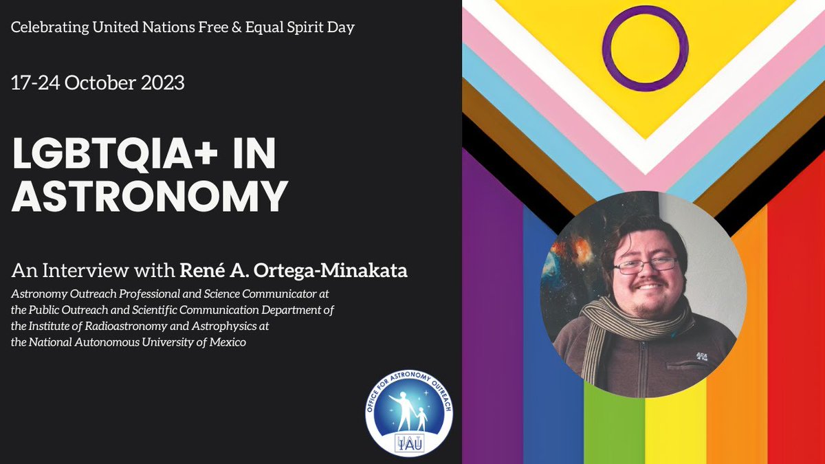 René Ortega-Minakata, an astronomer and scicommer at UNAM, tells us about his experiences and his hopes to make astronomy a safer space for future #lgbtqia astronomers. 🌈 🔭 Watch and listen here: ow.ly/kXrP50Q0rfS #astronomy #prideinstem