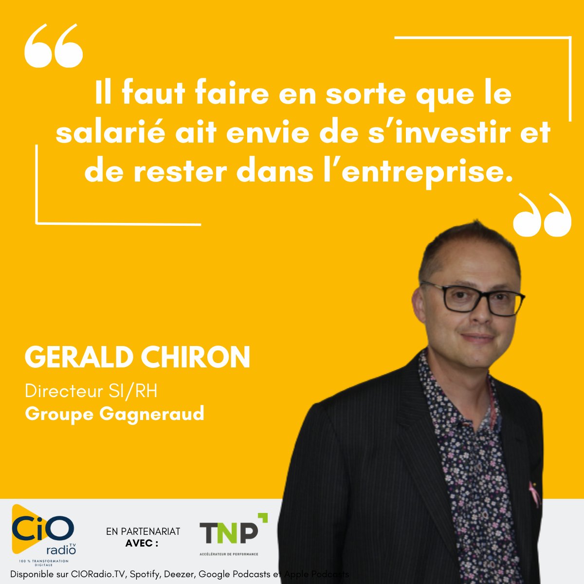 [INTERVIEW] 🎙️

🎧Ecoutez sur :btobradio.tv/radios/cio-rad…

Billie Billie interviewe Gérald Chiron, Directeur SI/RH du Groupe Gagneraud, sur <a href="/cioradio_tv/">CIO Radio.Tv</a>.  

🤝@TNPConsultants.

Retrouvez tous nos #podcasts sur btobradio.tv.