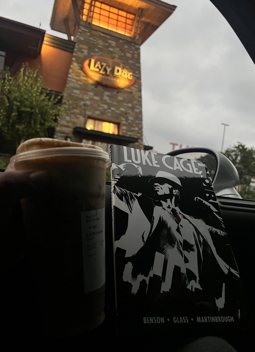 For some idiotic reason I set my alarms wrong and got to work a whole hour early. 

Luckily, I always have a few comics in the car &amp; Starbucks is on every corner in CA.

Gunna enjoy this pumpkin spice chai latte and LUKE CAGE: NOIR by <a href="/AdamGlass44/">Adam Glass</a> <a href="/MPBenson/">Mike Benson</a> &amp; co.