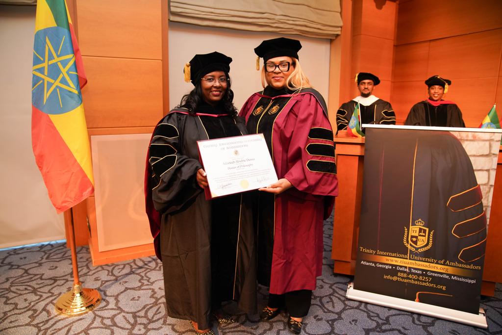 AdanechAbiebie's tweet photo. I would like to thank the  #TrinityInternationalUniversity of Ambassadors for the Honorary Doctorates Degree and state of Georgia for the Honorary citizenship of Georgia bestowed upon me. https://t.co/ogfuChA7tK