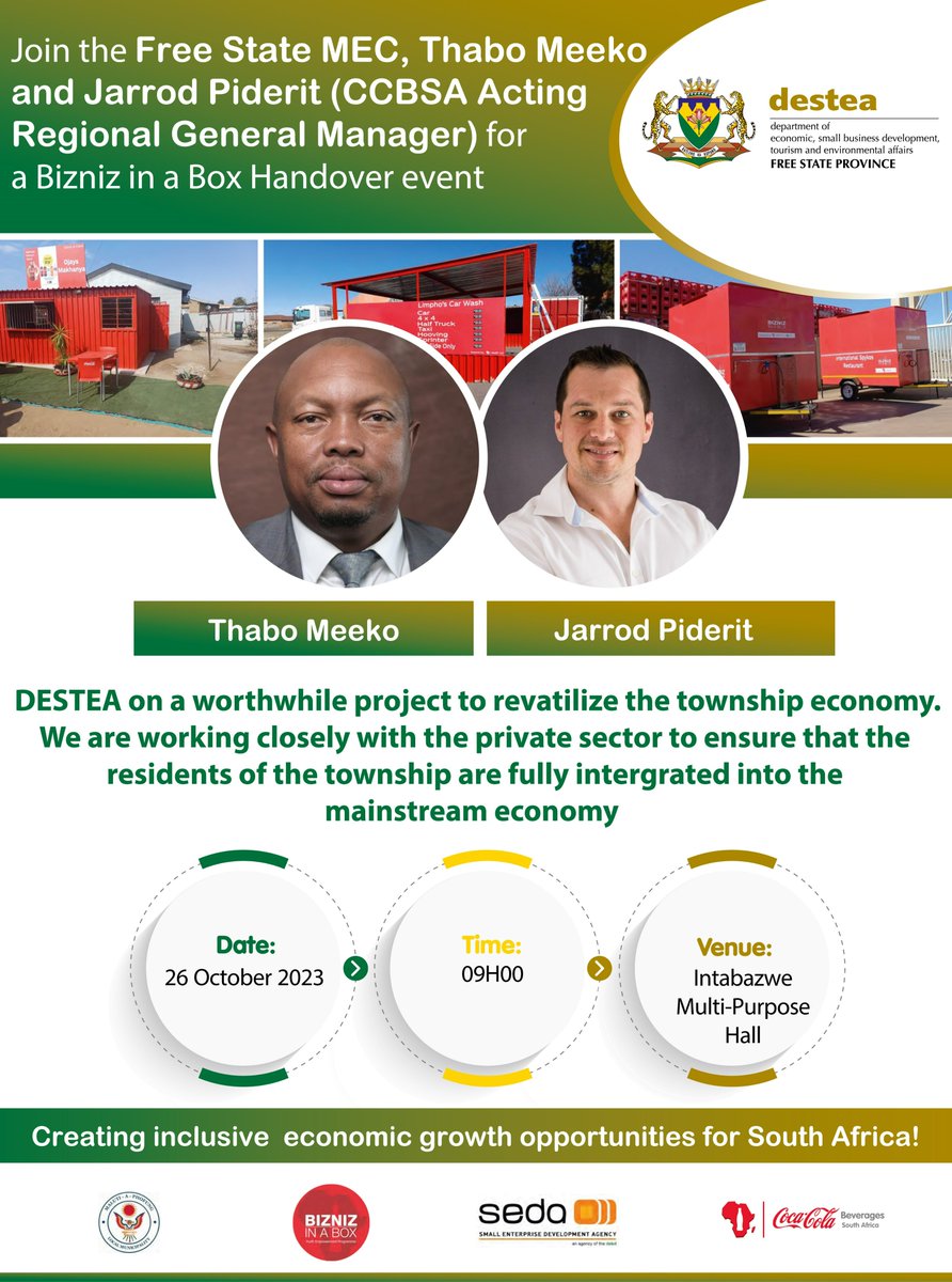 FSDESTEA's tweet image. #TownshipEconomyRevitalisation
#FreeStateEconomy
#SMMESupport
#TownshipEconomy
#LeaveNoOneBehind