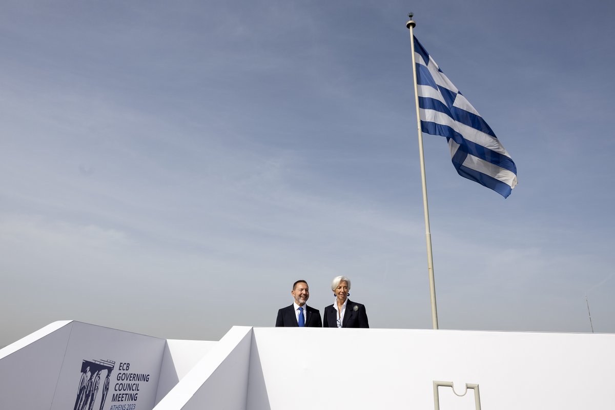 BankofGreece's tweet photo. Hosting the @ecb Governing Council Meeting @BankofGreece 
#ECB_GovC_Athens https://t.co/ynXcovaBOn