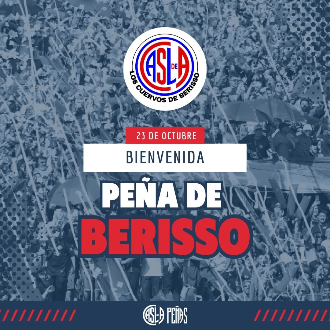vcelinaCASLA's tweet photo. Desde el Dpto de Peñas queremos dar la bienvenida y felicitar a las Peñas de #Esquel, #Alemania, #Hurlingham y #Berisso.🎉
Siempre trabajando por y para #SanLorenzo !❤💙
#MasQue90Minutos ❤💙
#SLFederal 🇦🇷
#DeBoedoAlMundo ✈️🌍
#AreaEventos
@SanLorenzo https://t.co/TCUPBqHK7Q