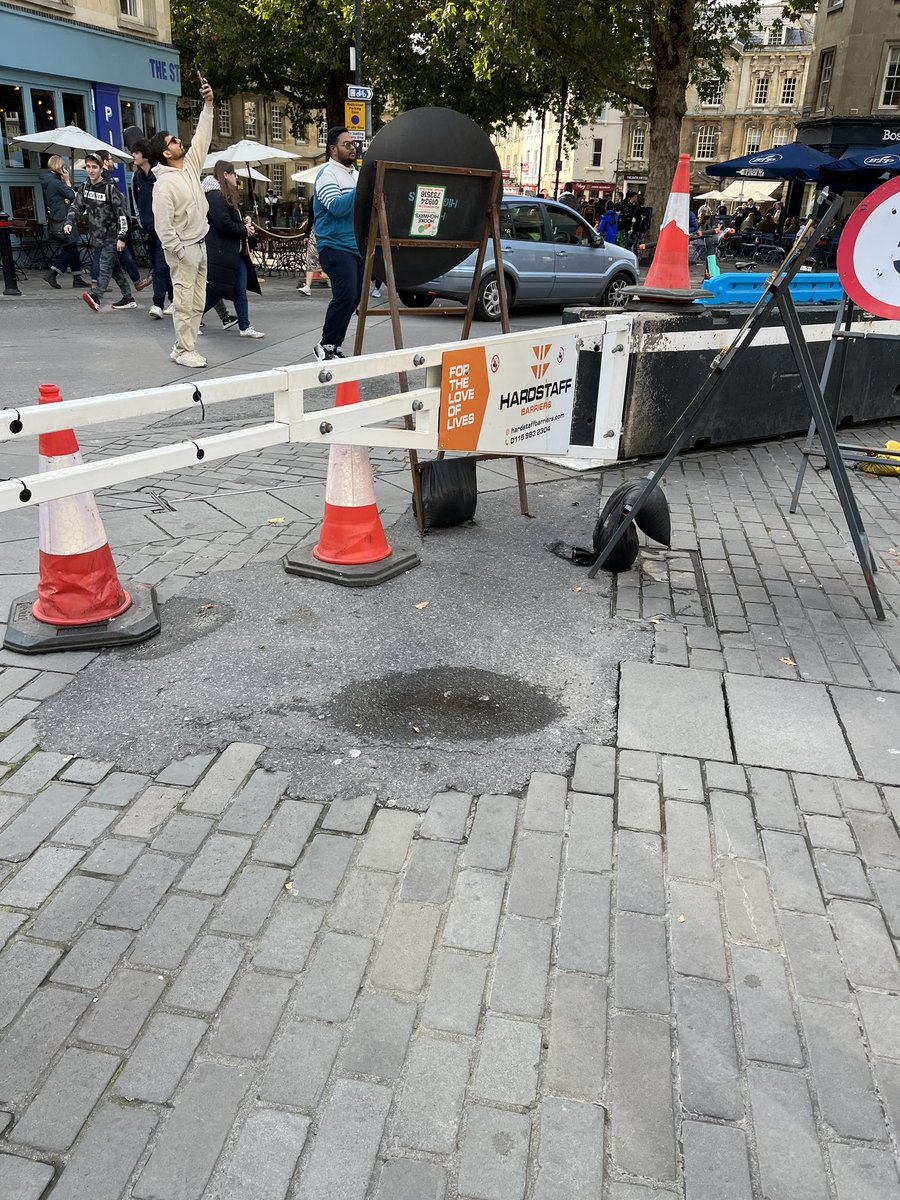 dhtully's tweet image. God, it’s just so depressing that our council think these are worth it versus the miniscule ‘risk’ of a terrorist attack. How much does this stuff cost? Do they hate Bath being a beautiful city? Can’t see their motivation. Brainless.