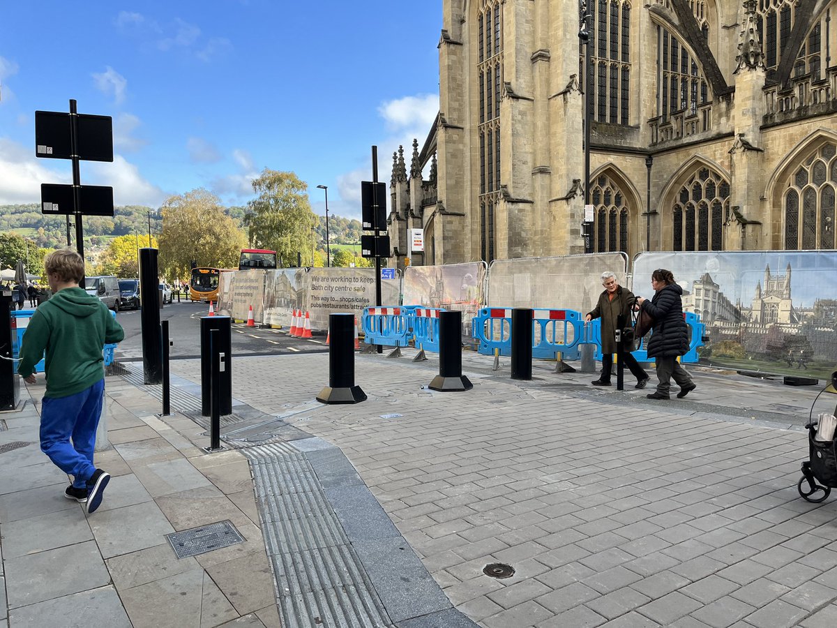 dhtully's tweet image. God, it’s just so depressing that our council think these are worth it versus the miniscule ‘risk’ of a terrorist attack. How much does this stuff cost? Do they hate Bath being a beautiful city? Can’t see their motivation. Brainless.