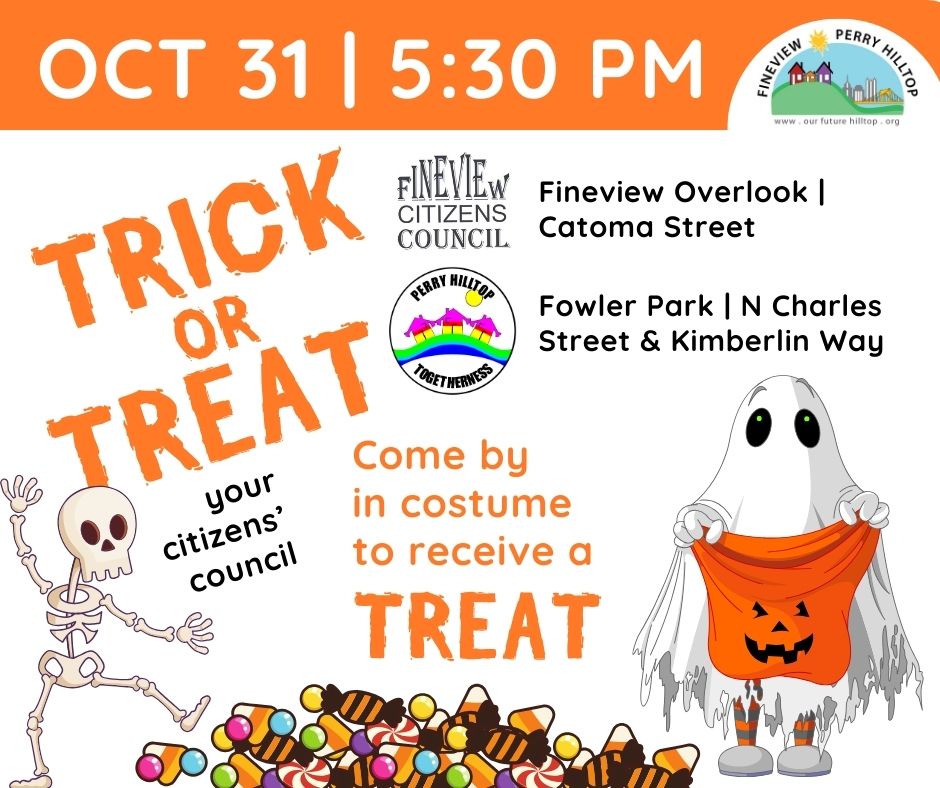 PerryHilltop's tweet photo. Best costumes will be featured on our social media and in our upcoming newsletter!!  RSVP, and be entered to win a raffle!
#ourfuturehilltop #FineviewCitizens #PerryHilltopCitizens https://t.co/Mo2LEz2tVL