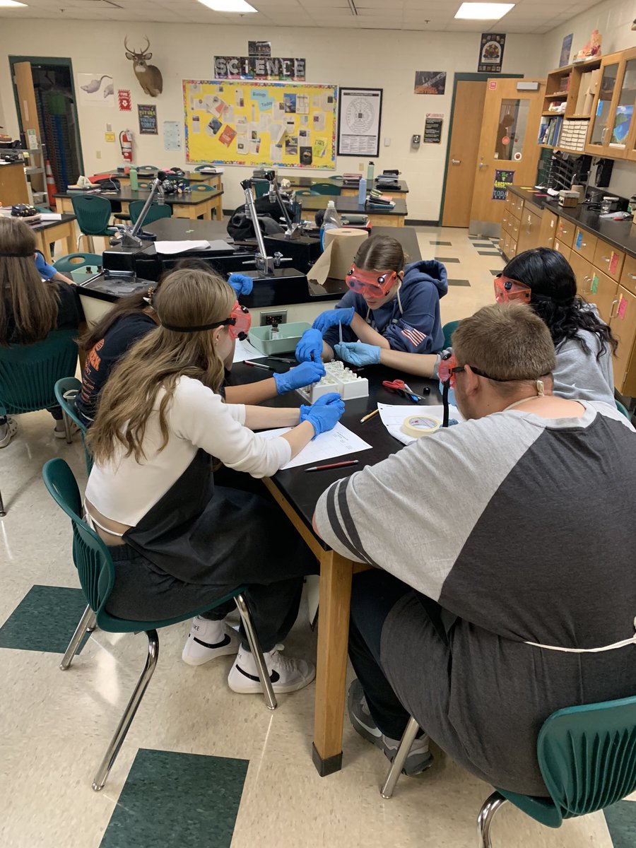 Fiber identification day in forensics. Students are loving this new class! #WEareLakota #theEASTway