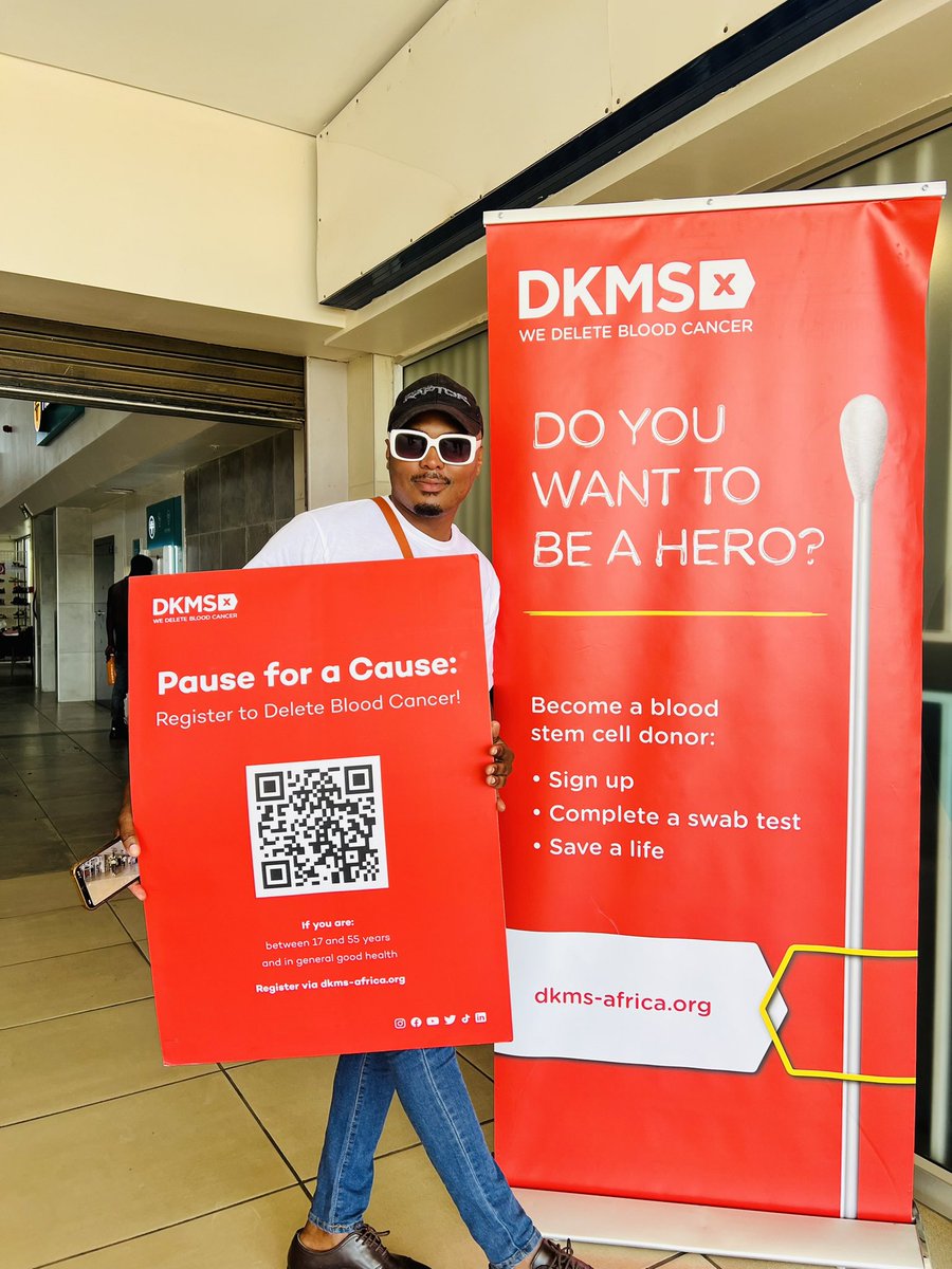 AvelaMAwisa's tweet photo. We’re spending the day with @dkms_africa at Bara Mall to raise awareness on blood cancer. 
Be a hero and become a blood stem cell donor! 

Sign up here: https://t.co/DBUk1E1Xur

#TogetherAgainstBloodCancer #DKMS #UnitedByHope https://t.co/Z9Pjm0xUcI