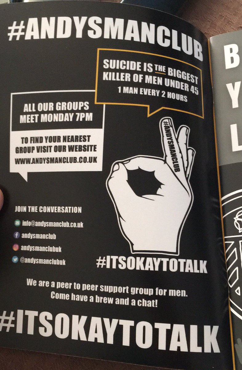 We’re extremely honoured to have been allowed to donate page one of BYL 2 to Andy’s Man Club.  It really is okay to talk 🤍💛💙#lufc #waccoe #ALAW #ITSOKAYTOTALK