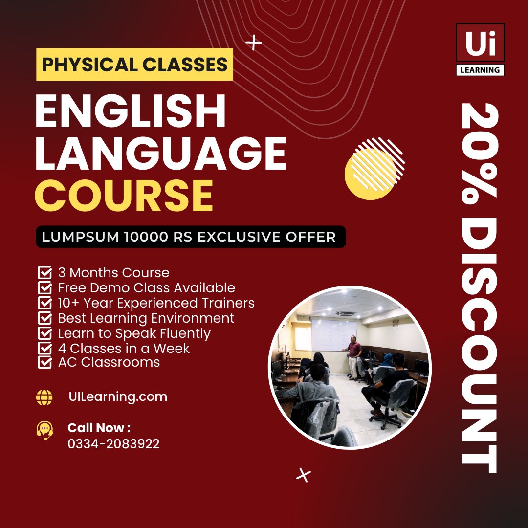 📷 Exciting News! Our brand-new English Language Course is launching on November 6, 2023. 

𝐅𝐨𝐫 𝐃𝐞𝐦𝐨 𝐂𝐥𝐚𝐬𝐬 𝐢𝐧𝐛𝐨𝐱 𝐮𝐬 𝐨𝐫 𝐕𝐢𝐬𝐢𝐭 𝐨𝐮𝐫
𝐖𝐞𝐛𝐬𝐢𝐭𝐞 : uilearning.com/English-Langua…

#EnglishLanguageCourse #LanguageLearning #UILearningInstitute