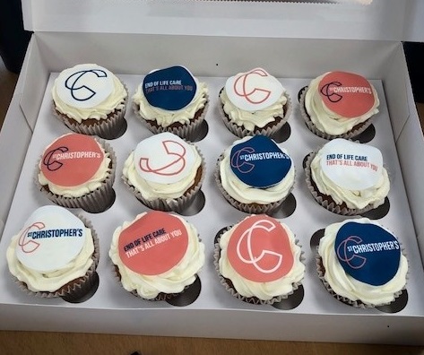Thank you to Liam Cahalin at <a href="/StChristopher/">St. Christopher</a>'s Hospice for coming to visit us with cupcakes. Featuring the charity's new branding, they almost looked too good to eat! We are really looking forward to fundraising for this amazing charity. #cake #charityoftheyear #orpington