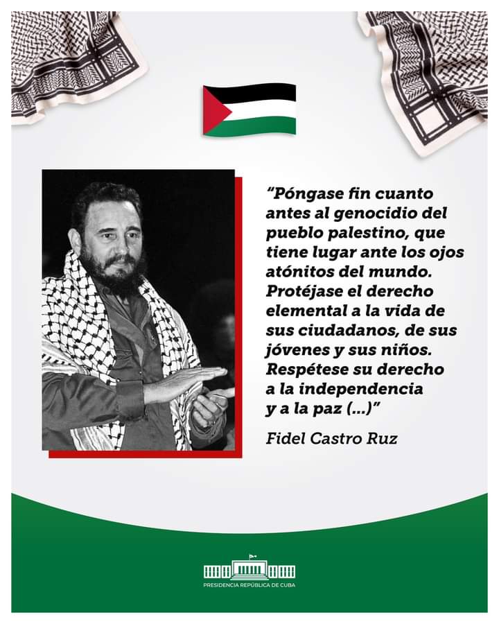 Toda nuestra solidaridad con el pueblo palestino. Ratificamos nuestro llamado a la paz y el cese al fuego y la violencia en esa zona del Medio Oriente. #CubaPorLaPaz  #FreePalestine,#latiravileño