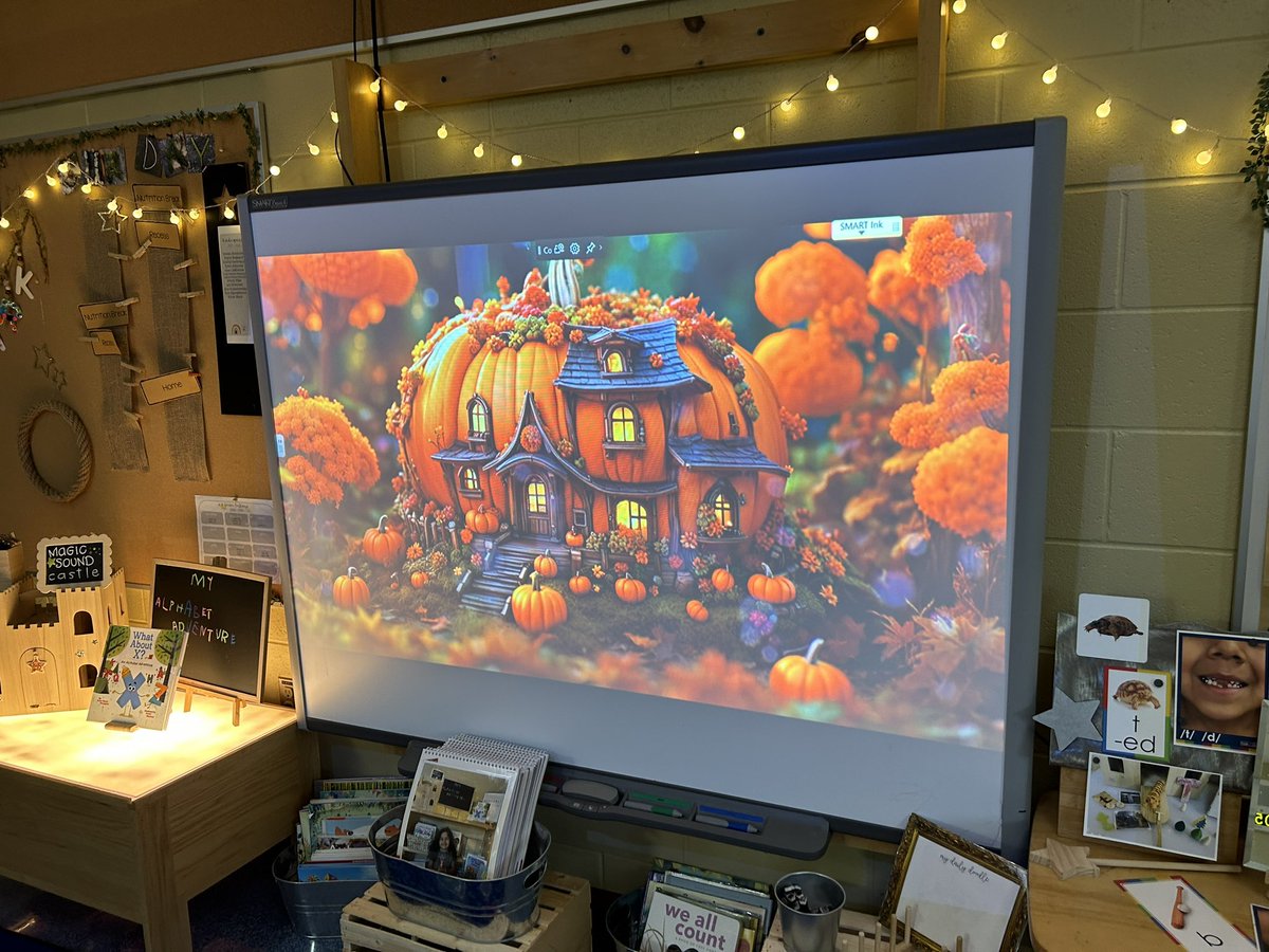 OurKinderStory's tweet photo. Pumpkin houses with peaceful music during our entry Peaceful Morning Choices… inspired us to think about who may live in them…”Pumpkin Man, a Troll, a fairy…”! https://t.co/XX1F9bPZAn