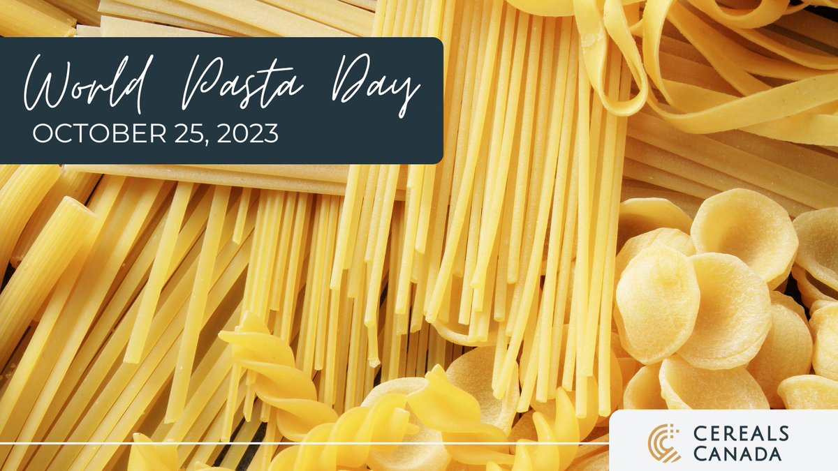 Celebrate #WorldPastaDay with pasta made from Canadian durum wheat! 🍝Renowned for its quality and bright yellow colour, Canadian durum is grown exclusively in the Prairies and enjoyed by pasta lovers around the globe. Learn more at: cerealscanada.ca/canadian-durum…