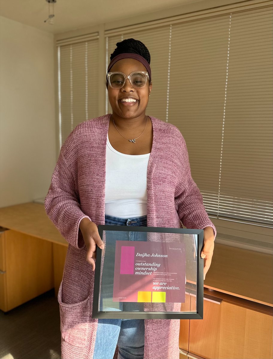 Each year during ESOP month, D&amp;E team members nominate a colleague to receive our Outstanding Owner of the Year award. This award highlights a team member who has done exceptional work inside and outside of the firm. Congratulations to our 2023 Outstanding Owner, Daijha Johnson!