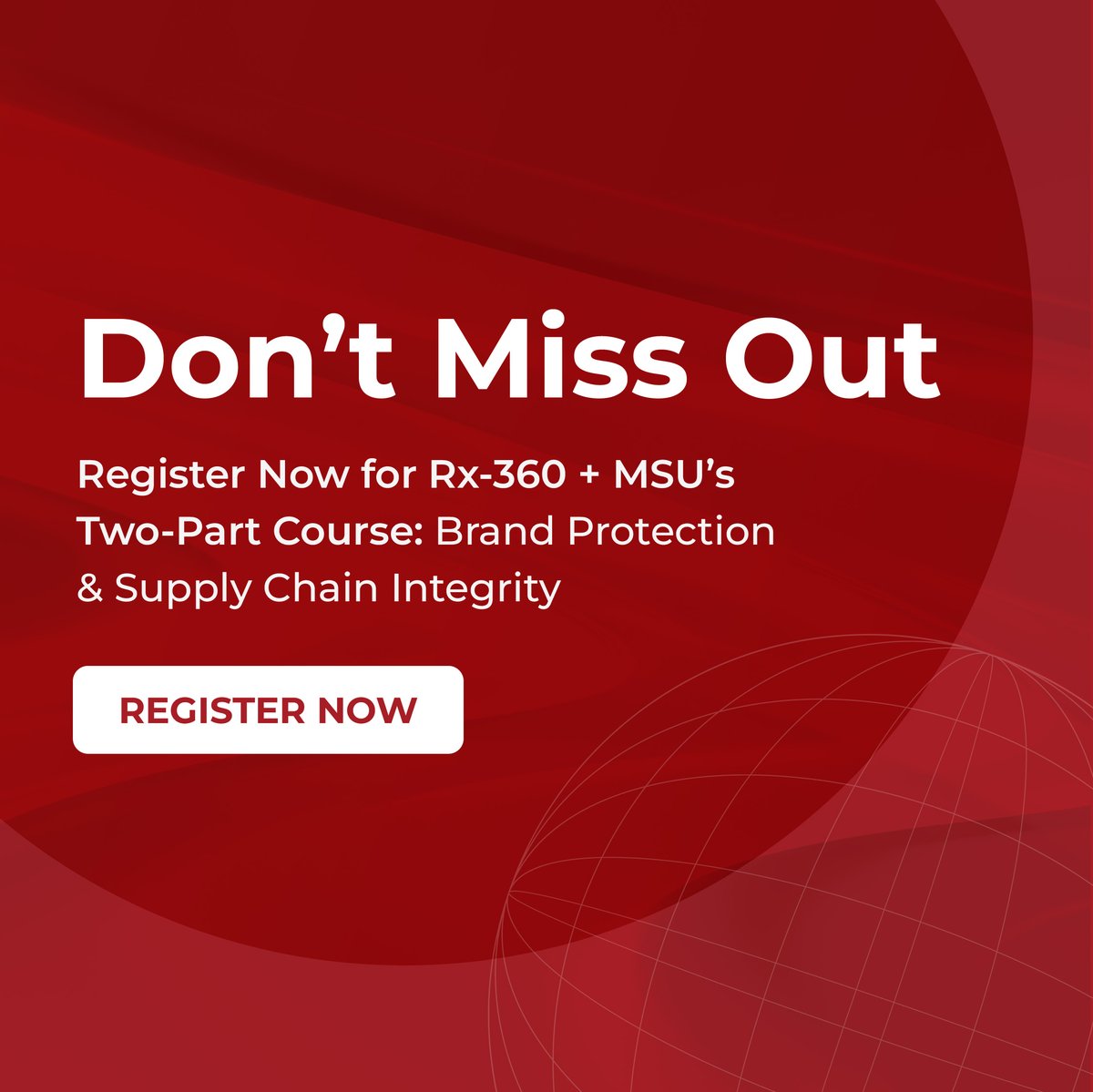 Stay in the loop of brand protection and the Pharma supply chain's latest trends with Michigan State University and Rx-360's two-part course this fall!

To register, visit: rx-360.org/brand-protecti…

#MSU #BrandProtection #PatientSafety #Pharma