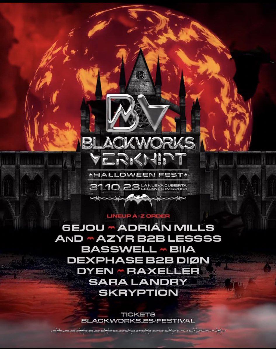 icc98_'s tweet photo. Señores me sigue quedando una entrada en venta para este cartelazo de halloween el 31 de octubre en la cubierta de la fiesta de blackworks x verknipt, cualquier cosa direct por ig icc_98 https://t.co/tVUUKURn0x