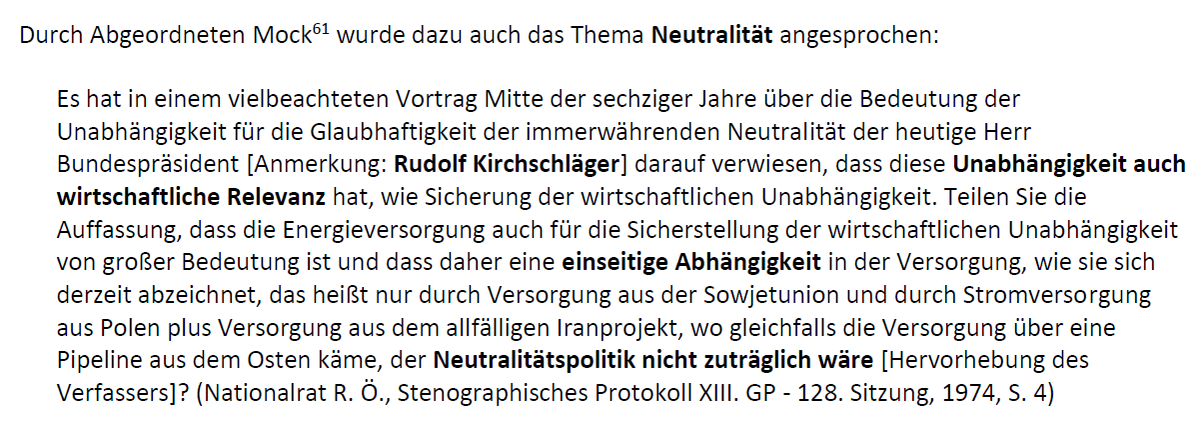 chri_gru's tweet photo. ÖVP-Abgeordneter Alois Mock - später Außenminister - fragt sich 1974, ob die einseitige Abhängigkeit Österreichs von russischen/sowjetischen Gasimporten denn mit der #Neutralität vereinbar ist.

(weil im #OeNR gerade drüber diskutiert wird und die Abhängigkeit noch immer besteht) https://t.co/if9zW20eEU