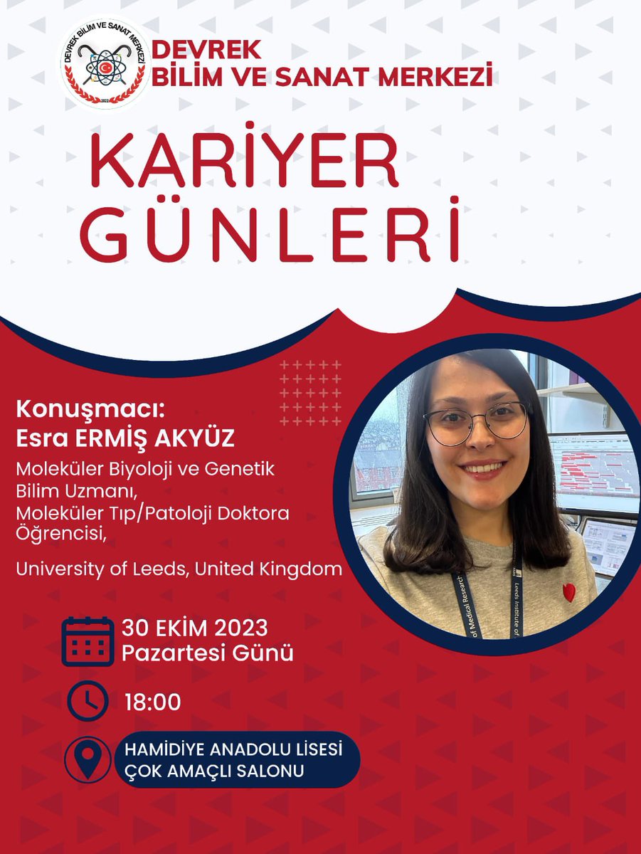 DevrekBilsem's tweet photo. Öğrencilerimizin kariyer gelişimlerini desteklemek ve gelecek planlamalarına katkı sağlamak  amacıyla 30 Ekimpazartesi saat 18.00 da Hamidiye A.Lİsesi Çok Amaçlı Salonunda söyleşi gerçekleştirilecektir. Etkinlik Bilsem öğrenci, öğretmen ve velilerine yöneliktir. 
#devrekbilsem https://t.co/LibYYmeomP