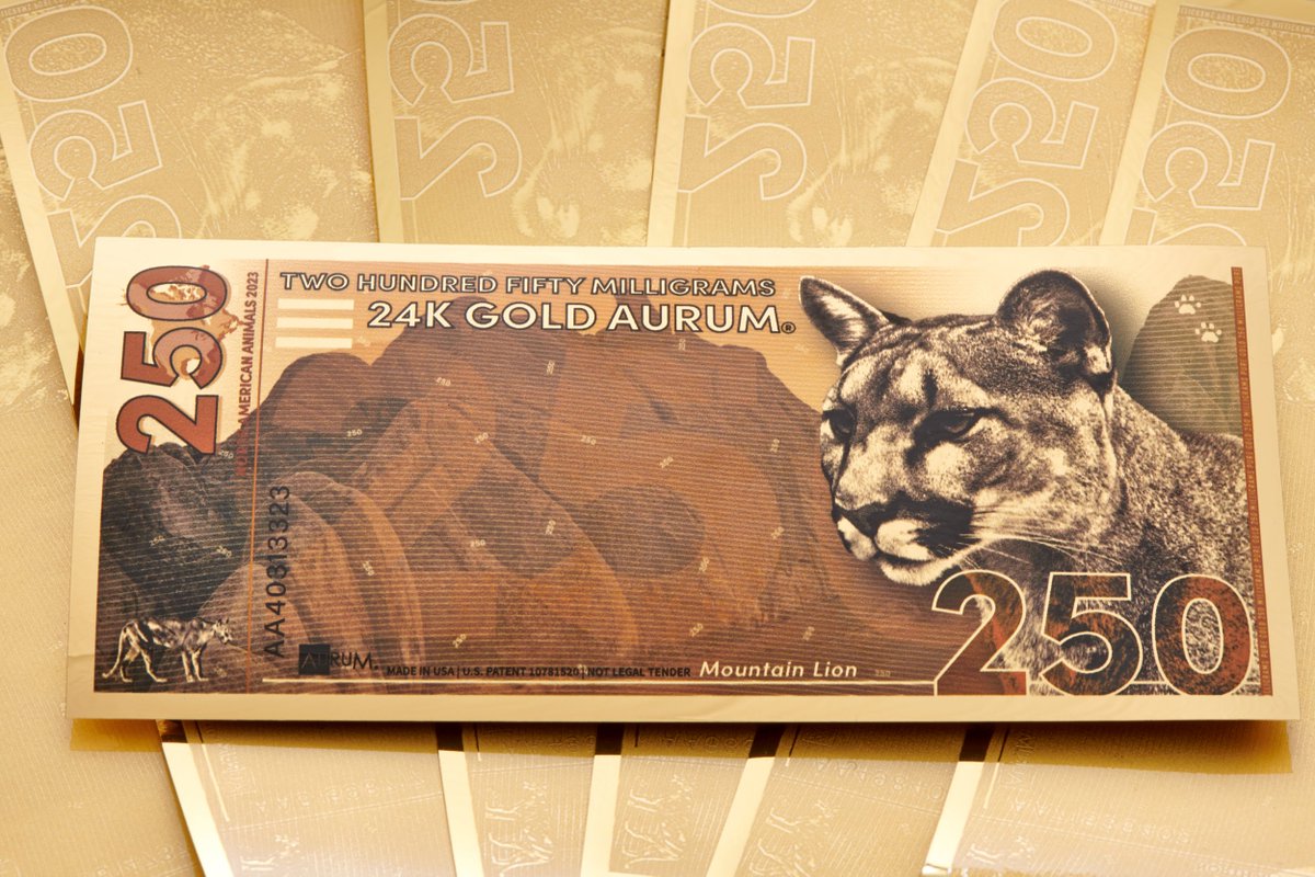 The 2023 North American Mountain Lion Aurum®bill is available on our website. 

Add this design to your collection. bit.ly/45m8iI7 

#gold #goldbullion #bullion #aurumgoldbill #goldbill #investment #investingold #aurumgoldbills  #investment #mountainlion