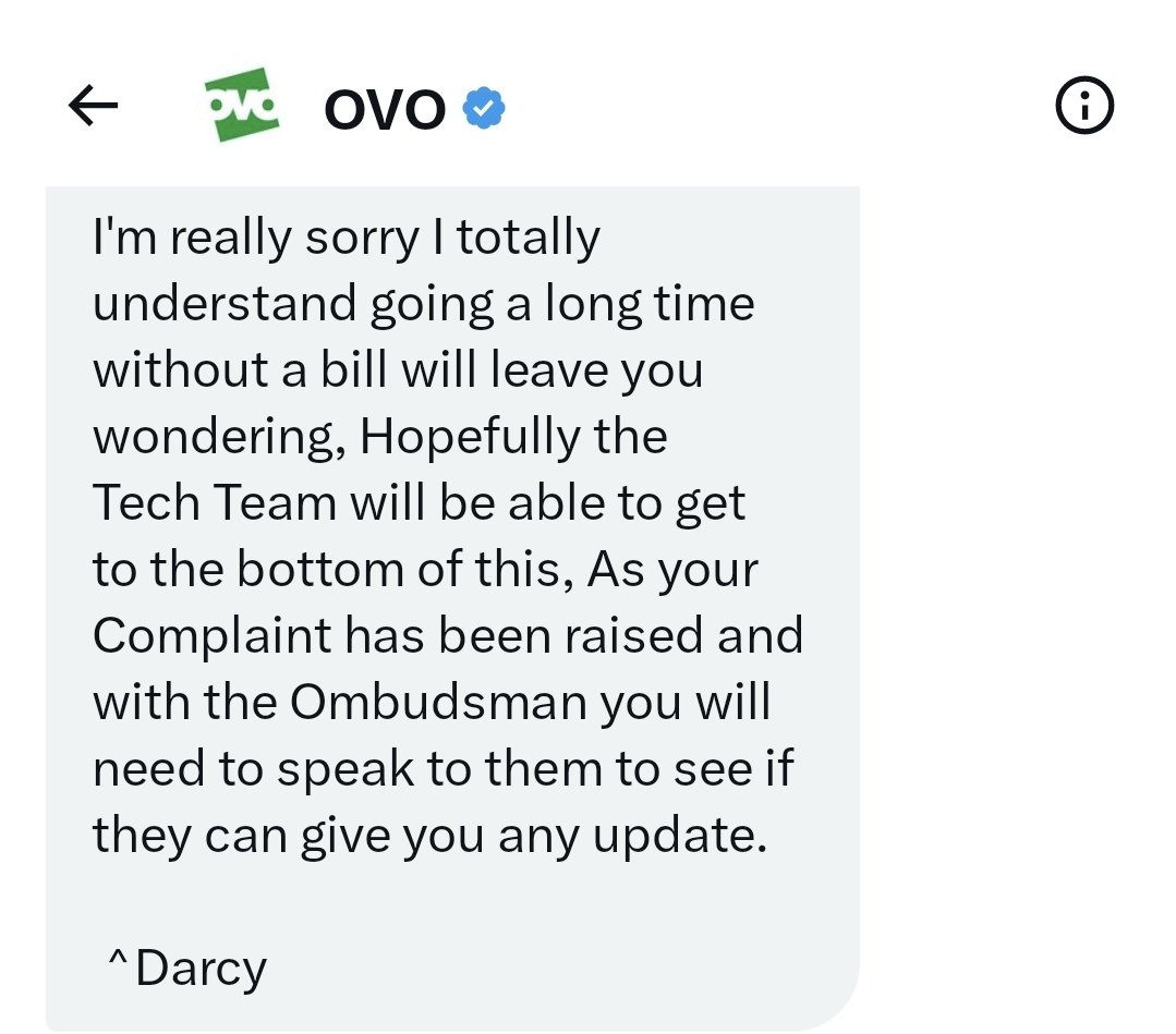 Proomey's tweet photo. @Ko_Ko_Popz @MrJohnNicolson @OVOEnergy @carolvorders Shame nobody is fighting my corner after struggling with Ovo for 2 years to get a bill. Do I need to also go to my MP, seems nothing gets @OVOEnergy attention in resolving this issues despite going to the Ombudsman twice. https://t.co/LyUaYKWiX6
