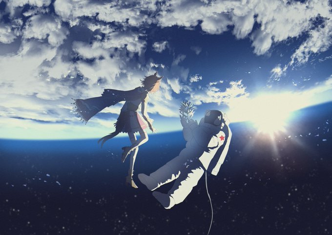「floating spacesuit」 illustration images(Latest)