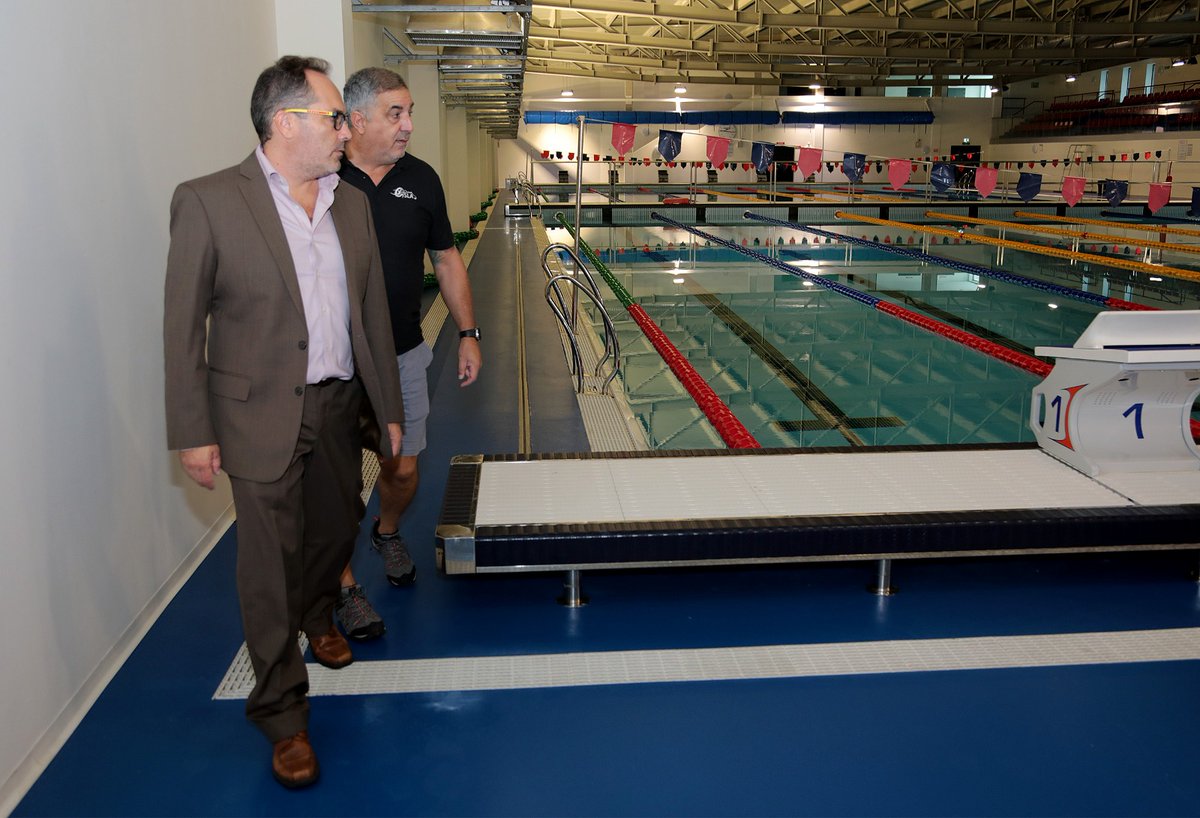 GibraltarGov's tweet photo. The Minister for Sport and Leisure, the Hon Leslie Bruzon yesterday met with Reagan Lima, CEO GSLA at the Tercentenary Sports Hall.  

Following the meeting the Minister was given a tour of all GSLA sporting facilities and met with staff. https://t.co/gsYNu2dq77