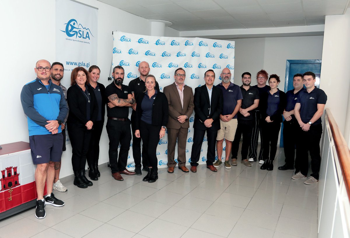 GibraltarGov's tweet photo. The Minister for Sport and Leisure, the Hon Leslie Bruzon yesterday met with Reagan Lima, CEO GSLA at the Tercentenary Sports Hall.  

Following the meeting the Minister was given a tour of all GSLA sporting facilities and met with staff. https://t.co/gsYNu2dq77