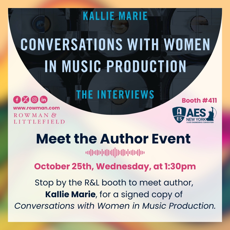 SonicScoop's tweet photo. Celeb sighting at #AES2023! Catch SonicScoop contributor Kallie Marie @doomgolly signing her book at the @RLPGBooks booth – 1:30 PM ET TODAY, 10/25. Full deets in this flyer: #audio #musicproducer https://t.co/sEX8enpZTA