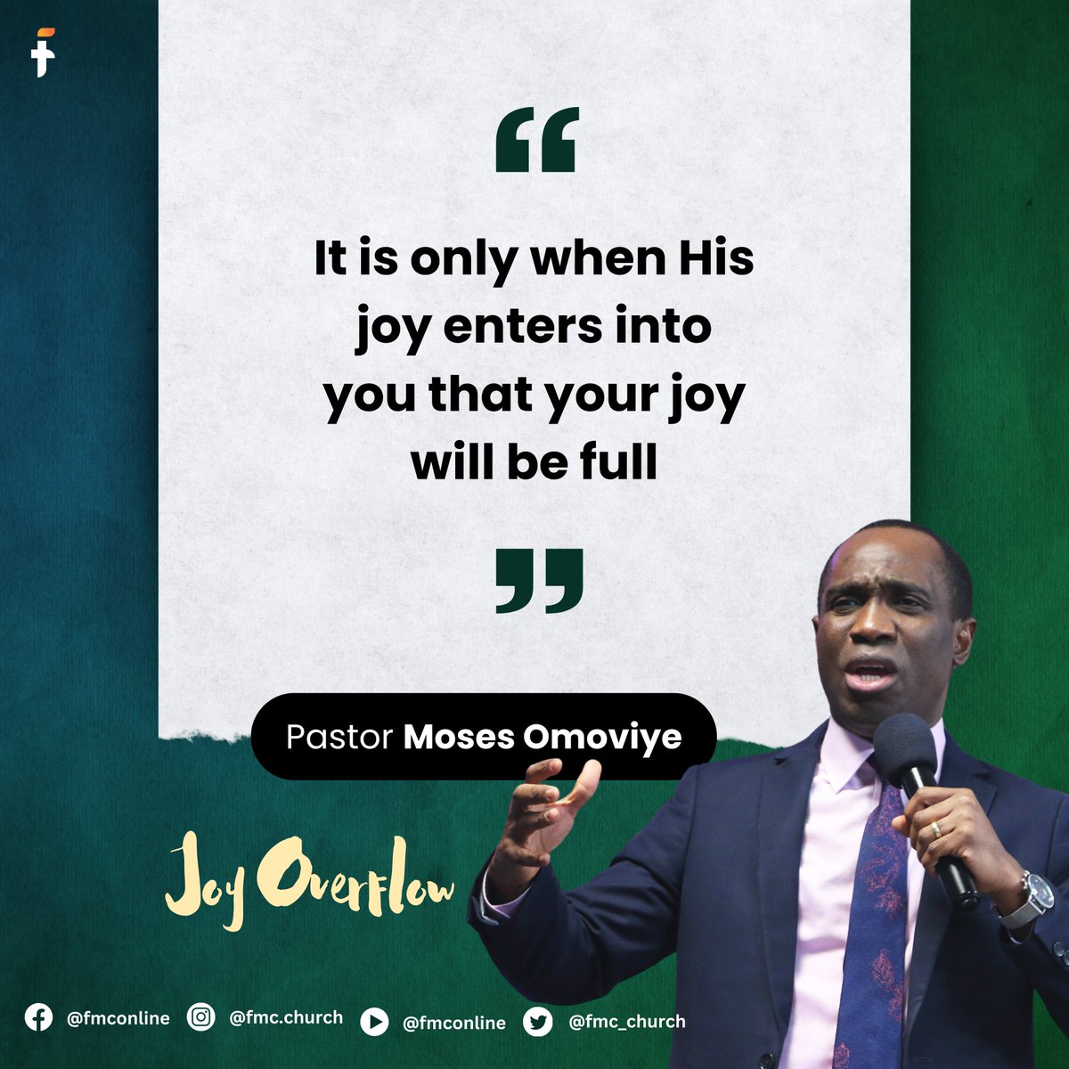 fmc_church's tweet image. YOU HAVE THE SPIRIT OF JOY!
#JoyOverflow #PastorMosesOmoviye #FMC