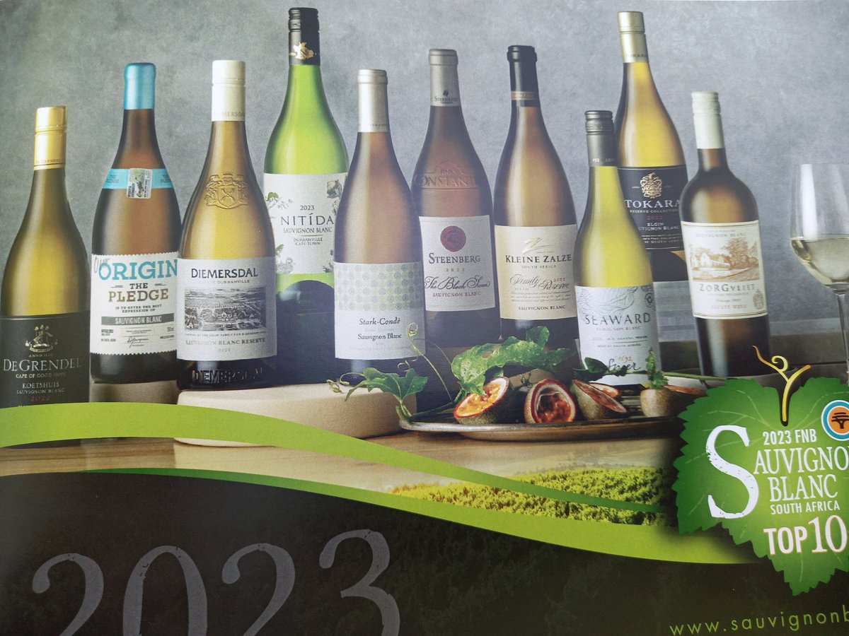 FionaMcDonaldSA's tweet photo. So the #FNBSauvignonBlancTop10 for 2023: @degrendelwines Le Grand Domaine's Origin,  @diemersdalwines @NitidaWine @starkconde @SteenbergWines @kleineZalze @SpierWineFarm @TokaraWine and @Zorgvliet_Wines https://t.co/DD058BFlPs