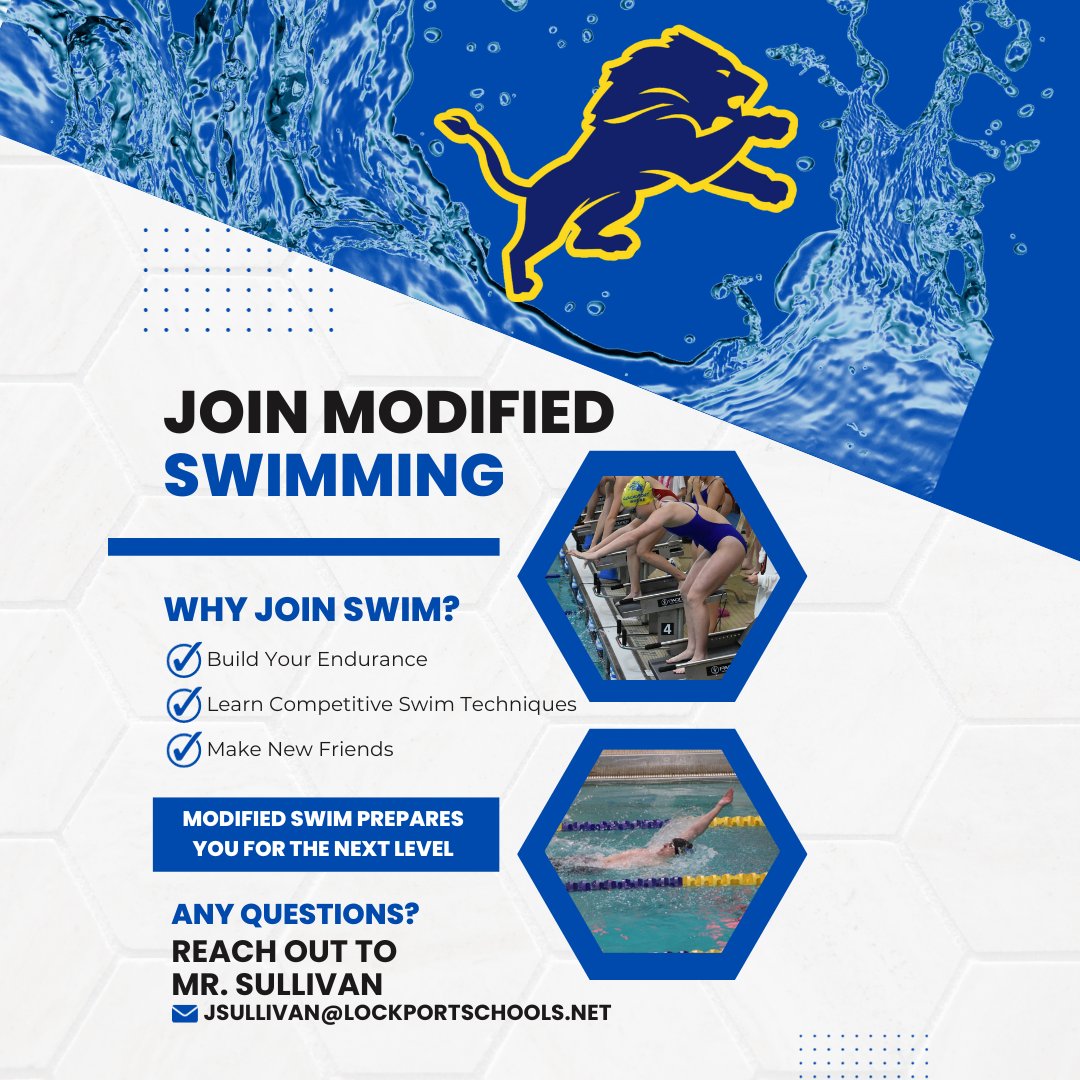 Go Lions (@lockportsports) on Twitter photo Join Modified Swimming! Reach out to Mr. Sullivan at jsullivan@lockportschools.net for more information! Join Modified Swimming! Reach out to Mr. Sullivan at jsullivan@lockportschools.net for more information!