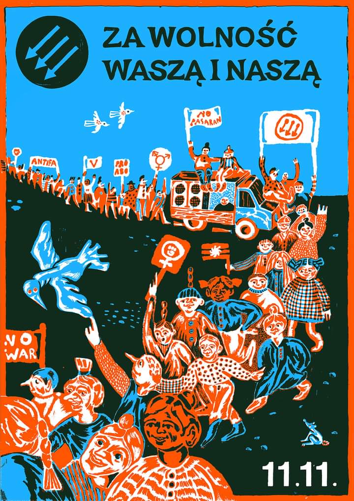 WarszawaAnarch's tweet photo. Coroczny antyfaszystowski marsz "Za Wolność Waszą i Naszą", został ogłoszony!

11 listopada, po raz kolejny przejdziemy ulicami Warszawy, roztańczone w rytmach różnych rodzajów muzycznych i wznosząc hasła solidarności ze wszystkimi opresjonowanyni. 

Za niedługo więcej info!;) https://t.co/w8PFzINBTp