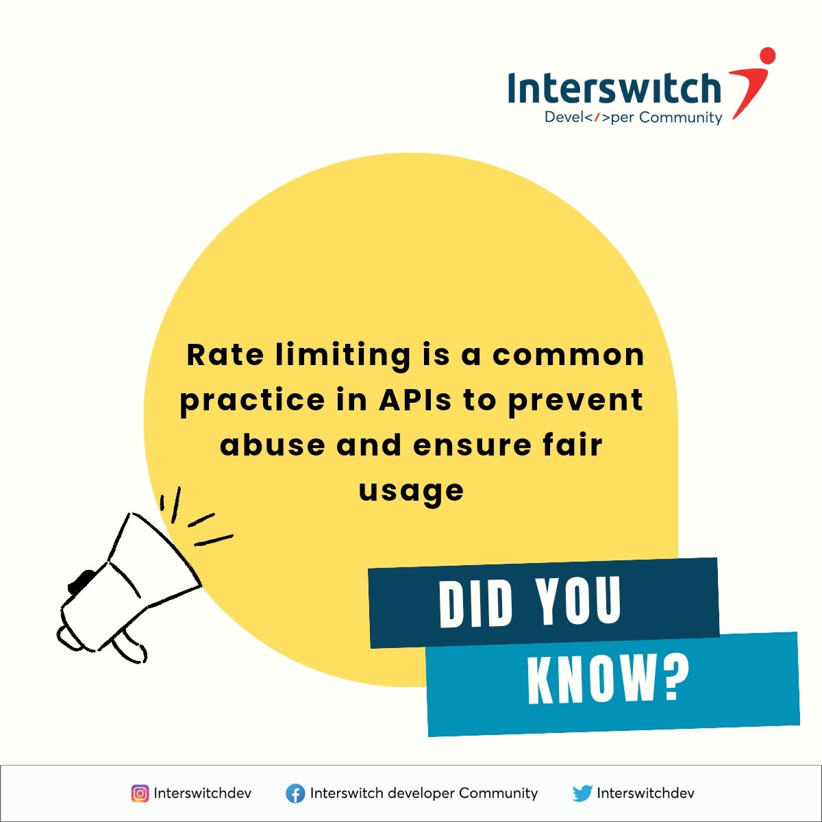 EmmanuelNdema1's tweet image. Join @InterswitchDev community of developers by using this link join.slack.com/t/iswdeveloper… start creating with #InterswitchAPI today.
#interswitch
#Interswitchdeveloper
#interswitchdevelopercommunity
If you've applied rate limiting in any application tell us where and you did 👀