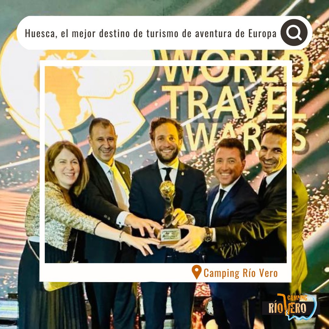 campingriovero's tweet photo. Este premio supone un reconocimiento muy importante para la provincia y el tejido empresarial relacionado con el turismo, como lo es nuestro #CampingRioVero

¡Un motivo más para conocer este atractivo destino turístico el próximo año!
#SierradeGuara #YoSoyGuara #HuescaLaMagia https://t.co/vcpycu3FL3
