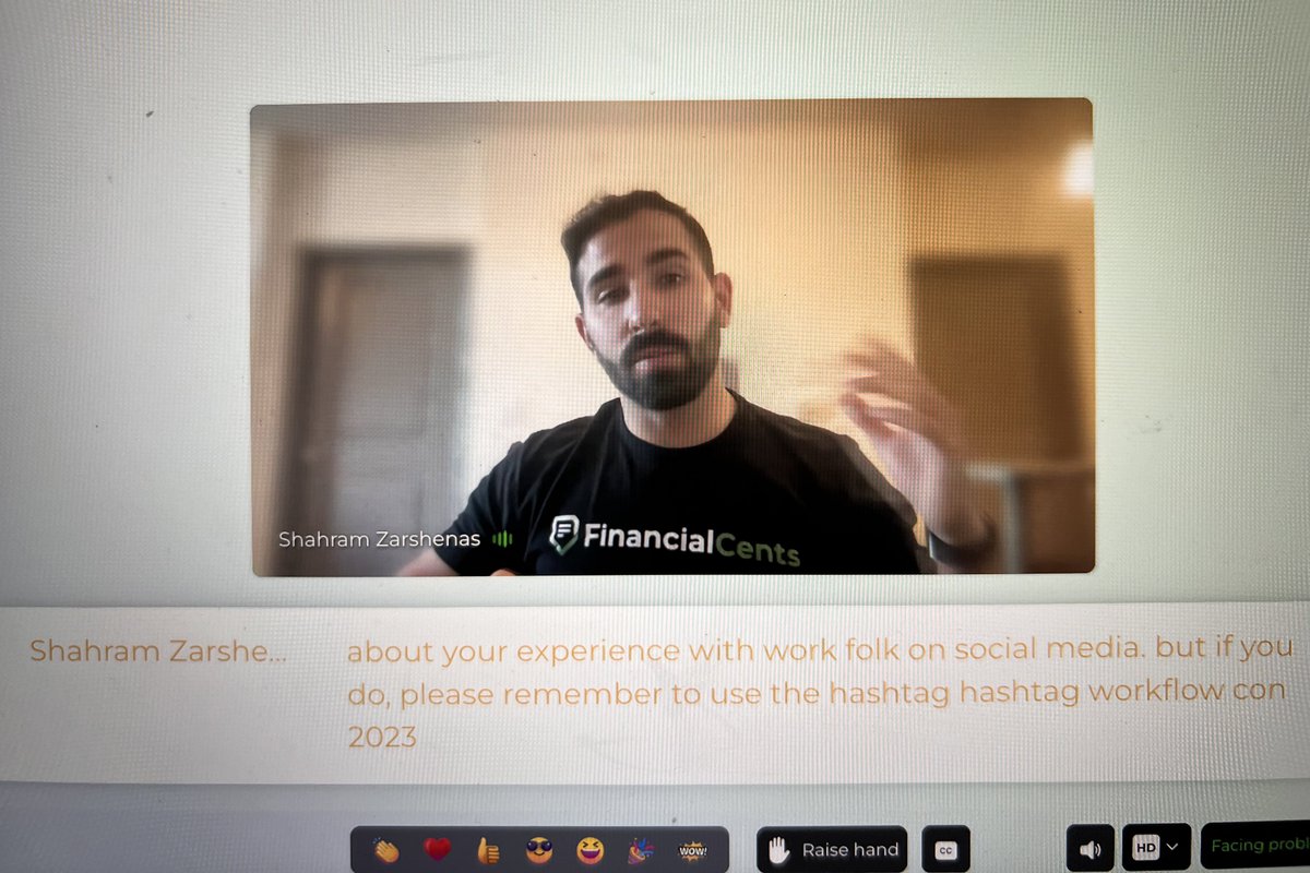 _FinancialCents's tweet photo. Who said you can't have a little fun while learning at #WorkflowCon2023?🤭
We are kicking off day 2 sessions with a welcome message from our CEO, Shahram Zarshenas.
Let's go!🚀 https://t.co/UjqduqLalg